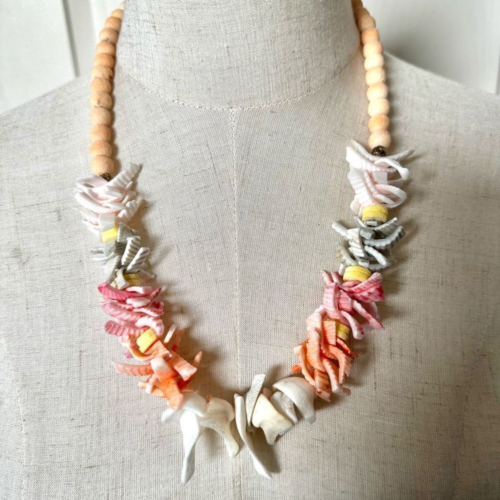 Vintage shell statement necklace
